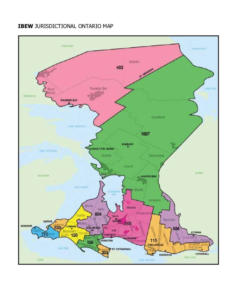 thumbnail of IBEW Jurisdictional Ontario Map
