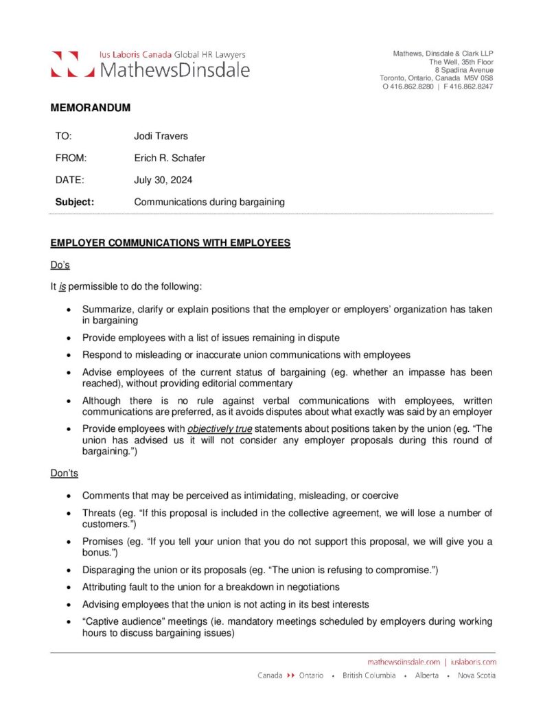 thumbnail of Memo_ Communications during bargaining (upd. July 2024)