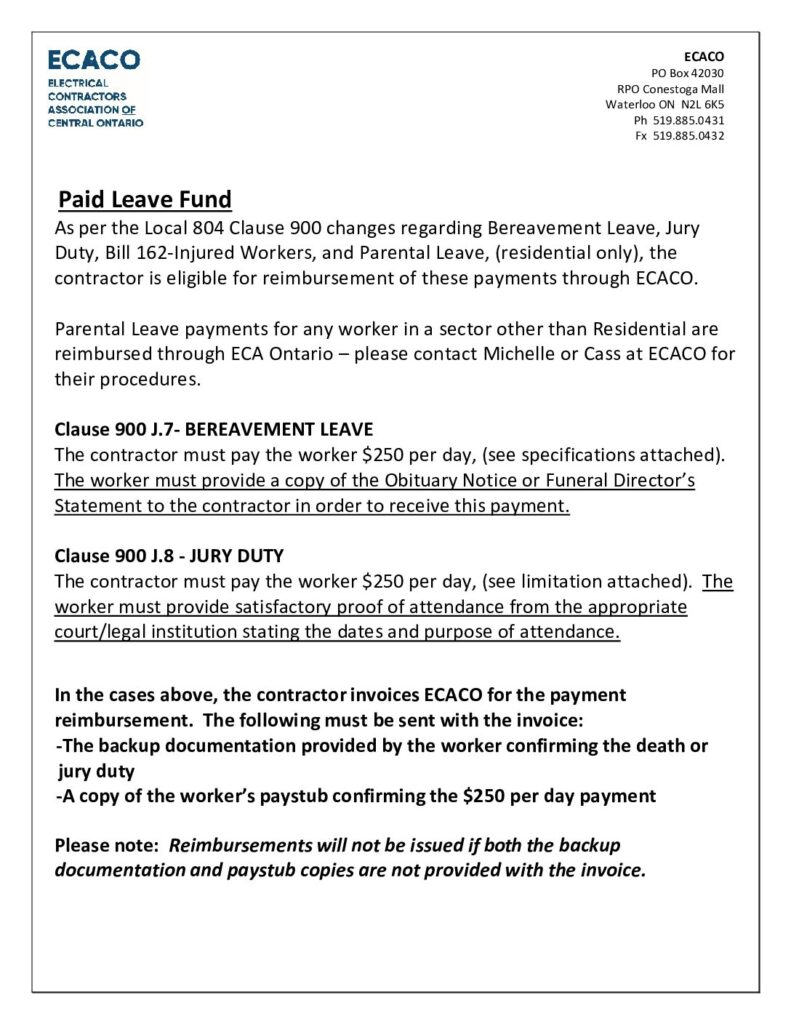 thumbnail of Paid Leave Fund Procedures 01 2024 – Parental (Res Only), Bereavement, Jury Duty, Injured Worker